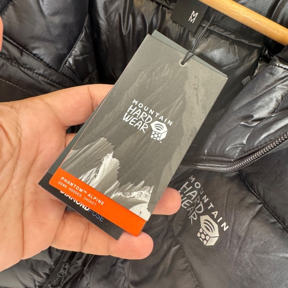 NEW Mountain Hardwear Phantom Alpine Down Hooded Jacket Men's Black Medium - Picture 11 of 13